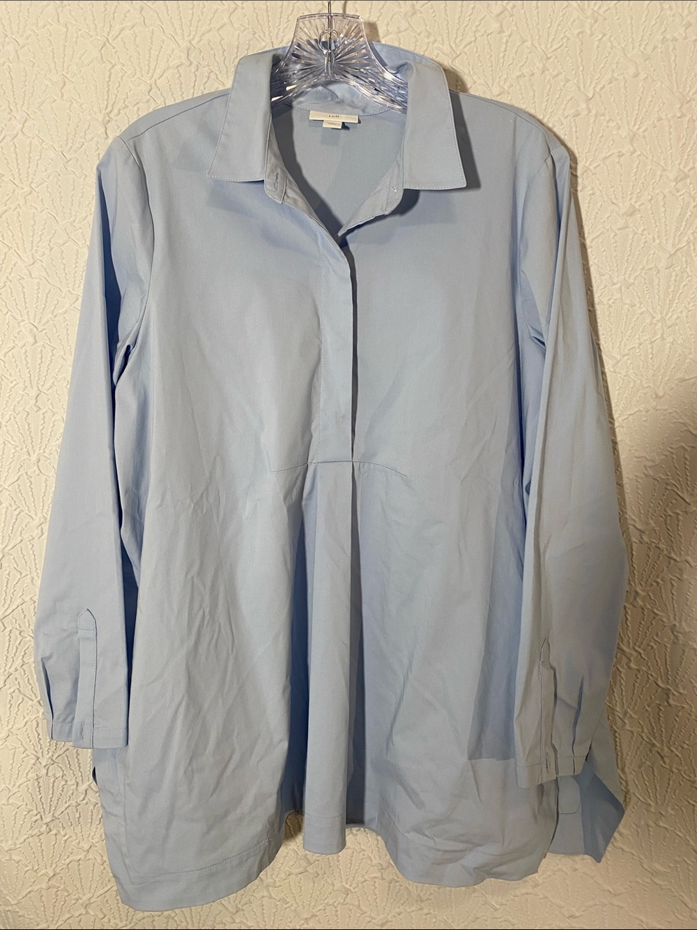 J. Jill Light Blue Women’s Button-Down Long-Sleeve Shirt-Tunic Size Small Petite
